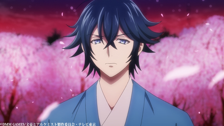 動畫重新演出文學作品情節,讓觀眾一瞥日本近代文學名著的內容,
圖為動畫重新演出坂口安吾小說〈盛開的櫻花林下〉。